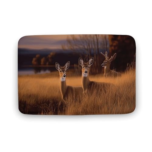 TYULN Badezimmerteppich, Natur, Wildtiere, Hirsche, Badematte für Badezimmer, saugfähige Duschmatten, rutschfeste Bodenmatte, schnell trocknend, Badteppich für Schlafzimmer, Küche, Waschbecken TYULN Badezimmerteppich, Natur, Wildtiere, Hirsche, Badematte für Badezimmer, saugfähige Duschmatten, rutschfeste Bodenmatte, schnell trocknend, Badteppich für Schlafzimmer, Küche, Waschbecken von TYULN