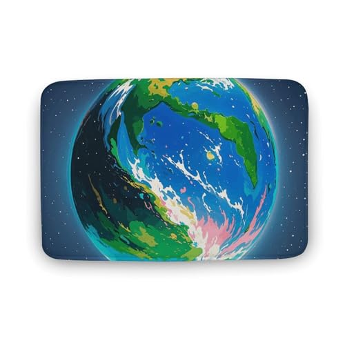 TYULN Badezimmerteppich, Planet, Badematte für Badezimmer, saugfähig, rutschfest, schnell trocknend, Badteppich für Schlafzimmer, Küche, Waschbecken, Badewannenrand, 50 x 80 cm TYULN Badezimmerteppich, Planet, Badematte für Badezimmer, saugfähig, rutschfest, schnell trocknend, Badteppich für Schlafzimmer, Küche, Waschbecken, Badewannenrand, 50 x 80 cm von TYULN