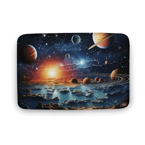 TYULN Badezimmerteppich, Planeten, Sterne und Gala, Badematte für Badezimmer, saugfähige Duschmatten, rutschfeste Bodenmatte, schnell trocknend, Badteppich für Schlafzimmer, Küche, Waschbecken TYULN Badezimmerteppich, Planeten, Sterne und Gala, Badematte für Badezimmer, saugfähige Duschmatten, rutschfeste Bodenmatte, schnell trocknend, Badteppich für Schlafzimmer, Küche, Waschbecken von TYULN