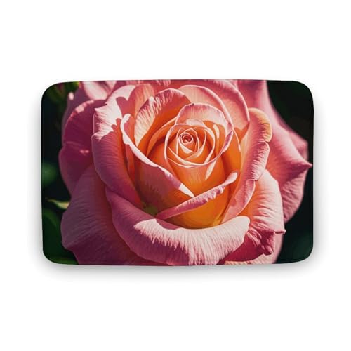 TYULN Badezimmerteppich, Rosenblüte, Badematte für Badezimmer, saugfähig, rutschfest, schnell trocknend, Badteppich für Schlafzimmer, Küche, Waschbecken, Badewannenrand, 50 x 80 cm von TYULN