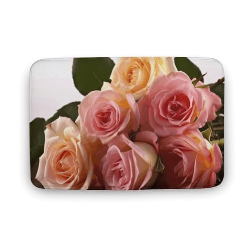 TYULN Badezimmerteppich, Rosenmotiv, Badematte für Badezimmer, saugfähig, rutschfest, schnell trocknend, Badteppich für Schlafzimmer, Küche, Waschbecken, Badewannenrand, 50 x 80 cm TYULN Badezimmerteppich, Rosenmotiv, Badematte für Badezimmer, saugfähig, rutschfest, schnell trocknend, Badteppich für Schlafzimmer, Küche, Waschbecken, Badewannenrand, 50 x 80 cm von TYULN