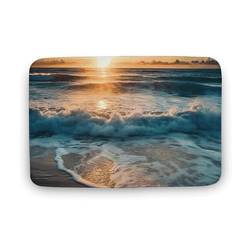 TYULN Badezimmerteppich, Sonnenaufgang, Badematte für Badezimmer, saugfähig, rutschfest, schnell trocknend, Badteppich für Schlafzimmer, Küche, Waschbecken, Badewannenrand, 50 x 80 cm von TYULN