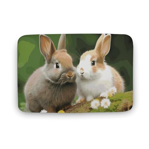 TYULN Badezimmerteppich, niedliche Kaninchen, Badematte für Badezimmer, saugfähig, rutschfest, schnell trocknend, Badteppich für Schlafzimmer, Küche, Waschbecken, Badewannenrand, 50 x 80 cm TYULN Badezimmerteppich, niedliche Kaninchen, Badematte für Badezimmer, saugfähig, rutschfest, schnell trocknend, Badteppich für Schlafzimmer, Küche, Waschbecken, Badewannenrand, 50 x 80 cm von TYULN
