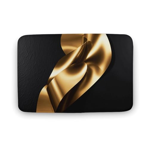 TYULN Badezimmerteppich, saugfähig, rutschfest, schnell trocknend, für Schlafzimmer, Küche, Waschbecken, Badewannenrand, 39,9 x 60 cm, goldfarben / Schwarz TYULN Badezimmerteppich, saugfähig, rutschfest, schnell trocknend, für Schlafzimmer, Küche, Waschbecken, Badewannenrand, 39,9 x 60 cm, goldfarben / Schwarz von TYULN