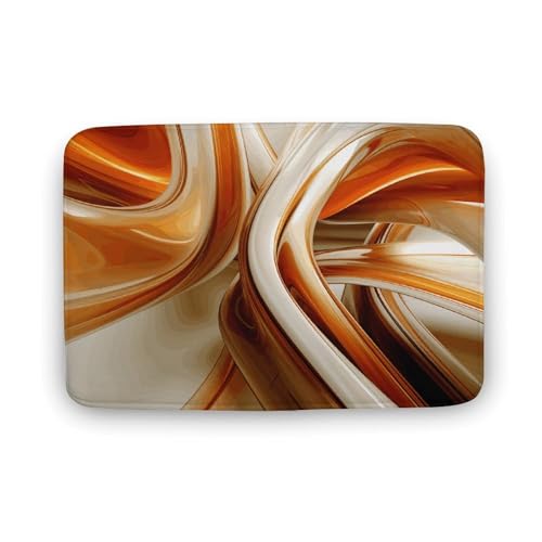 TYULN Badezimmerteppich, saugfähig, rutschfest, schnell trocknend, für Schlafzimmer, Küche, Waschbecken, Badewannenrand, 50 x 80 cm, Orange / Weiß TYULN Badezimmerteppich, saugfähig, rutschfest, schnell trocknend, für Schlafzimmer, Küche, Waschbecken, Badewannenrand, 50 x 80 cm, Orange / Weiß von TYULN