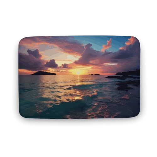 TYULN Badezimmerteppiche und Sonnenuntergang-Badematte für Badezimmer, saugfähige Duschmatten, rutschfeste Bodenmatte, schnell trocknend, Badteppich für Schlafzimmer, Küche, Waschbecken TYULN Badezimmerteppiche und Sonnenuntergang-Badematte für Badezimmer, saugfähige Duschmatten, rutschfeste Bodenmatte, schnell trocknend, Badteppich für Schlafzimmer, Küche, Waschbecken von TYULN