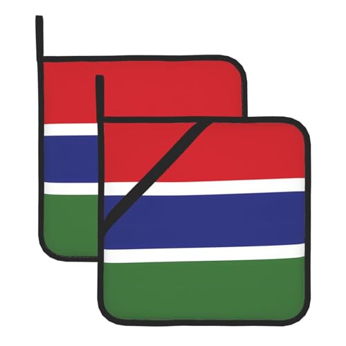 Flagge der Gambia Quadratische hitzebeständige Topfmatte mit wasserdichtem Stoff, langlebig und hitzebeständig, geeignet für Küche Kochen und Backen. von TYUMH