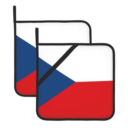 Flagge der Tschechischen Republik Quadratische hitzebeständige Topfmatte mit wasserdichtem Stoff, langlebig und hitzebeständig, geeignet für Küche Kochen und Backen. von TYUMH