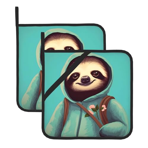 Slothful Student Quadratische hitzebeständige Topfmatte mit wasserdichtem Stoff, langlebig und hitzebeständig, geeignet für Küche Kochen und Backen. von TYUMH