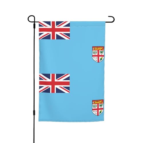 TYUMH Bedruckte Fidschi-Flagge, dekorative Gartenflagge, 30,5 x 45,7 cm, für den Einsatz in Höfen, Gärten, Blumentöpfen und Balkonen von TYUMH