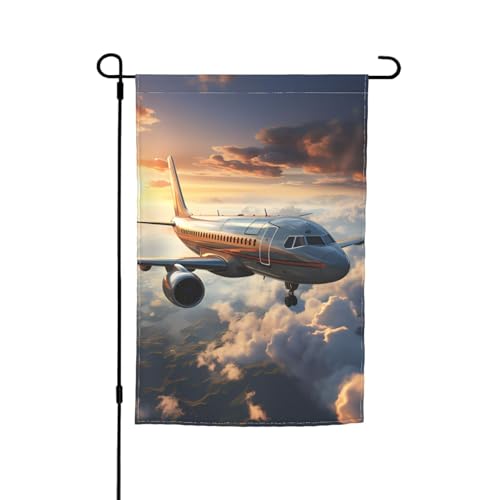 TYUMH Bedruckte Gartenflagge, Motiv: Flugzeuge schweben, 30,5 x 45,7 cm, für den Einsatz in Höfen, Gärten, Blumentöpfen und Balkonen von TYUMH