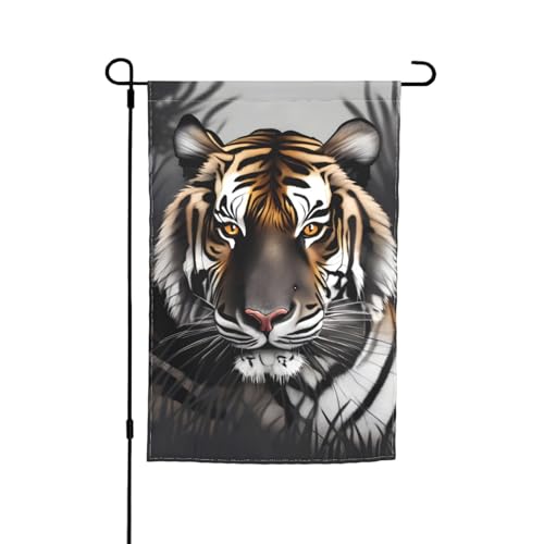 TYUMH Bedruckte Gartenflagge, Motiv: Tiger in Ruhe, 30,5 x 45,7 cm, für den Einsatz in Höfen, Gärten, Blumentöpfen und Balkonen von TYUMH