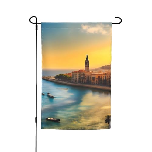 TYUMH Bedruckte Gartenflagge Sonnenuntergang in Barcelona, 30,5 x 45,7 cm, für den Einsatz in Höfen, Gärten, Blumentöpfen und Balkonen TYUMH Bedruckte Gartenflagge Sonnenuntergang in Barcelona, 30,5 x 45,7 cm, für den Einsatz in Höfen, Gärten, Blumentöpfen und Balkonen von TYUMH