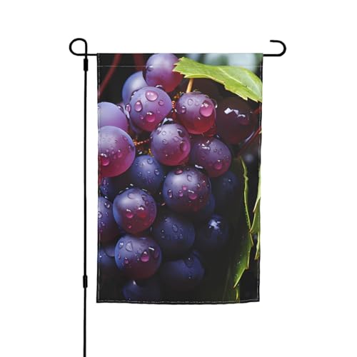 TYUMH Bedruckte Gartenflagge mit frischen Trauben, 30,5 x 45,7 cm, für den Einsatz in Höfen, Gärten, Blumentöpfen und Balkonen von TYUMH