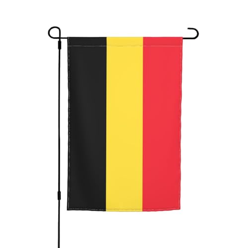 TYUMH Belgische Flagge, bedruckte dekorative Gartenflagge, 30,5 x 45,7 cm, für den Einsatz in Höfen, Gärten, Blumentöpfen und Balkonen von TYUMH