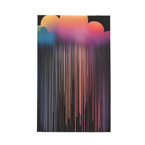 TYUMH Buntes Regenbogen-Regen-Handtuch, ultrafeine Faser, Waffelmuster, weich und saugfähig, geeignet zum Trocknen von Geschirr und Reinigung. von TYUMH