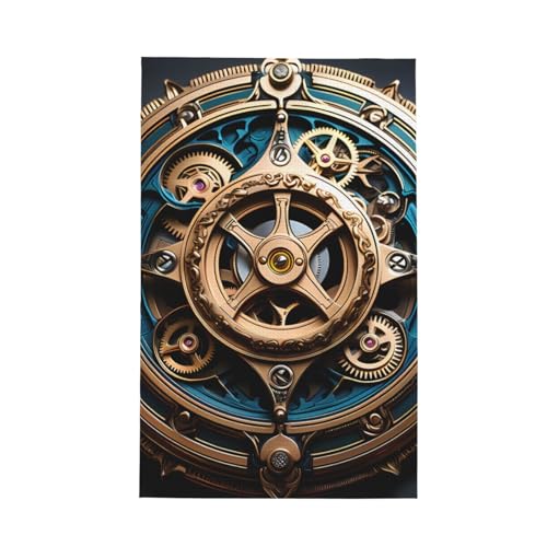 TYUMH Cool Steampunk Gears Ultrafeine Faser Waffel-Küchentuch, weich und saugfähig, geeignet zum Trocknen von Geschirr und Reinigung von TYUMH
