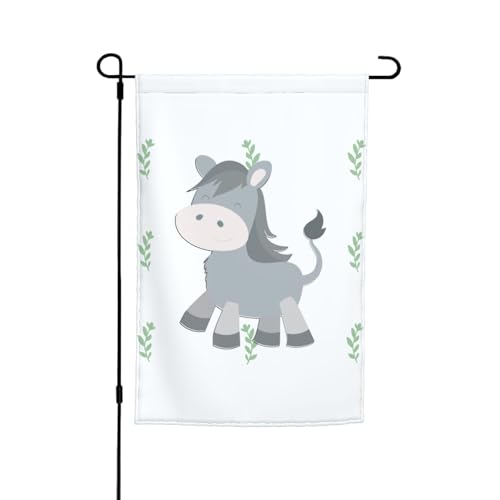 TYUMH Dekorative Gartenflagge mit lächelndem Esel, 30,5 x 45,7 cm, für den Einsatz in Höfen, Gärten, Blumentöpfen und Balkonen TYUMH Dekorative Gartenflagge mit lächelndem Esel, 30,5 x 45,7 cm, für den Einsatz in Höfen, Gärten, Blumentöpfen und Balkonen von TYUMH