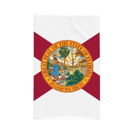 TYUMH Flag of Florida Ultrafeine Faser Waffel Küchentuch, weich und saugfähig, geeignet zum Trocknen von Geschirr und Reinigung von TYUMH