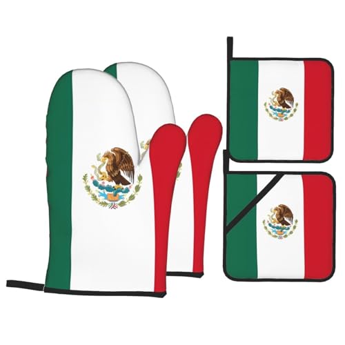 TYUMH Flagge Mexikos Küche Backen Vierteilig Isolierter Stoff Dick Hitzebeständig Geeignet zum Kochen Backen Grillen von TYUMH