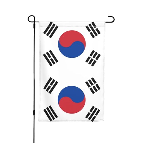 TYUMH Flagge der Republik Korea, bedruckte dekorative Gartenflagge, 30,5 x 45,7 cm, für den Einsatz in Höfen, Gärten, Blumentöpfen und Balkonen von TYUMH