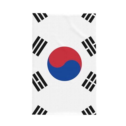 TYUMH Flagge der Republik Korea Ultrafeine Faser Waffel Küchentuch, weich und saugfähig, geeignet zum Trocknen von Geschirr und Reinigung von TYUMH