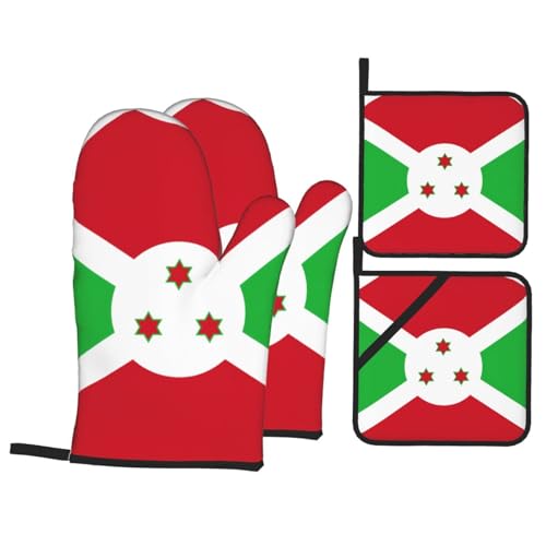 TYUMH Flagge von Burundi Küche Backen Vierteilig Isolierter Stoff Dick Hitzebeständig Geeignet zum Kochen Backen Grillen von TYUMH