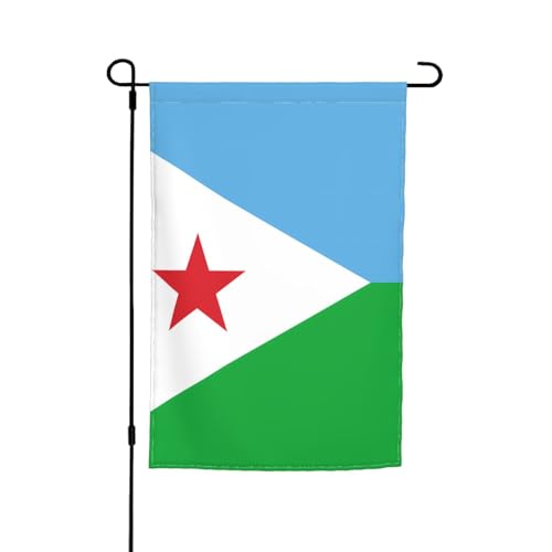 TYUMH Flagge von Dschibuti, bedruckte Gartenflagge, dekorative Flagge, 30,5 x 45,7 cm, für den Einsatz in Höfen, Gärten, Blumentöpfen und Balkonen TYUMH Flagge von Dschibuti, bedruckte Gartenflagge, dekorative Flagge, 30,5 x 45,7 cm, für den Einsatz in Höfen, Gärten, Blumentöpfen und Balkonen von TYUMH