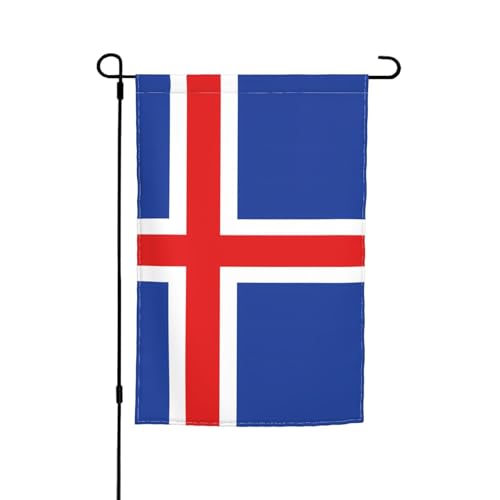 TYUMH Flagge von Island, bedruckte Gartenflagge, dekorative Flagge, 30,5 x 45,7 cm, für den Einsatz in Höfen, Gärten, Blumentöpfen und Balkonen von TYUMH