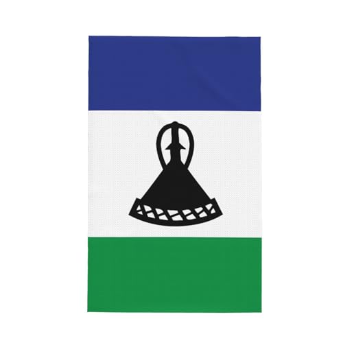TYUMH Flagge von Lesotho Ultrafeines Faser Waffel-Küchentuch, weich und saugfähig, geeignet zum Trocknen von Geschirr und Reinigung von TYUMH