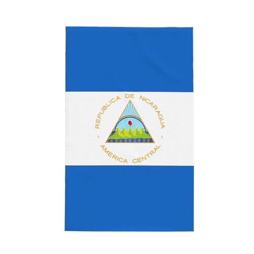 TYUMH Flagge von Nicaragua Ultrafeine Faser Waffel Küchentuch, weich und saugfähig, geeignet zum Trocknen von Geschirr und Reinigung von TYUMH