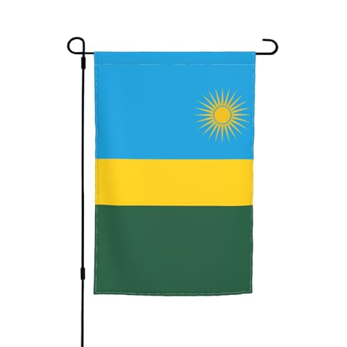 TYUMH Flagge von Ruanda, bedruckte dekorative Gartenflagge, 30,5 x 45,7 cm, für den Einsatz in Höfen, Gärten, Blumentöpfen und Balkonen von TYUMH