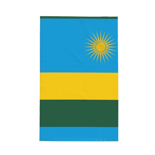 TYUMH Flagge von Ruanda Ultrafeine Faser Waffel-Küchentuch, weich und saugfähig, geeignet zum Trocknen von Geschirr und Reinigung von TYUMH