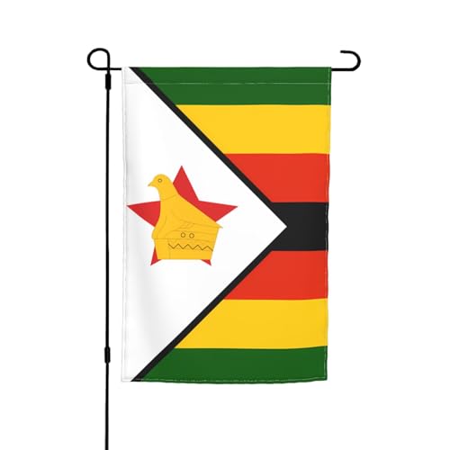 TYUMH Flagge von Simbabwe, bedruckte dekorative Gartenflagge, 30,5 x 45,7 cm, für den Einsatz in Höfen, Gärten, Blumentöpfen und Balkonen von TYUMH
