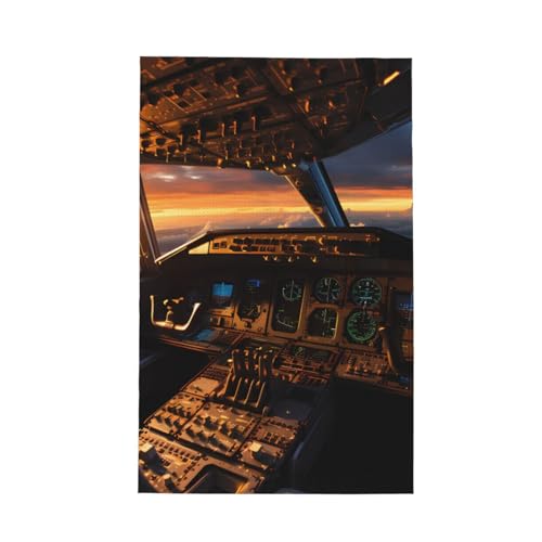 TYUMH Flugzeug-Cockpit-Küchentuch, ultrafeine Faser, Waffelmuster, weich und saugfähig, geeignet zum Trocknen von Geschirr und Reinigung von TYUMH