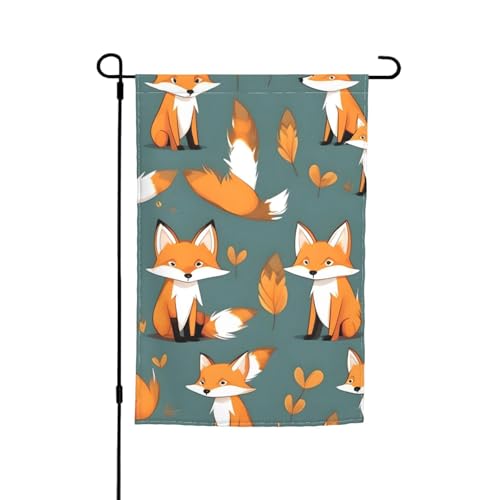 TYUMH Gartenflagge mit gelbem Fuchs, 30,5 x 45,7 cm, für den Einsatz in Höfen, Gärten, Blumentöpfen und Balkonen von TYUMH