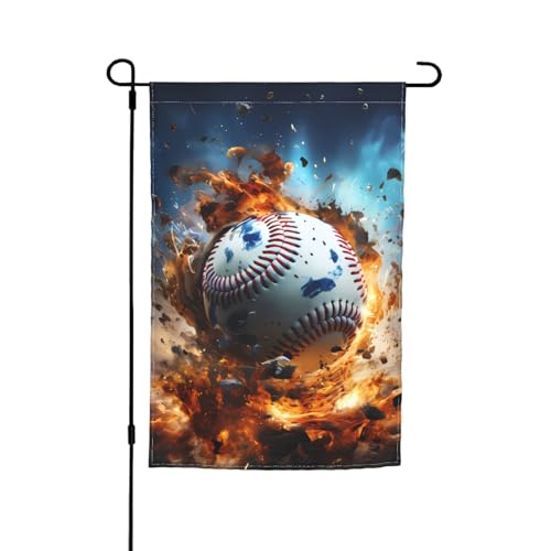 TYUMH Hot Baseball bedruckte Gartenflagge 30,5 x 45,7 cm, für den Einsatz in Höfen, Gärten, Blumentöpfen und Balkonen von TYUMH