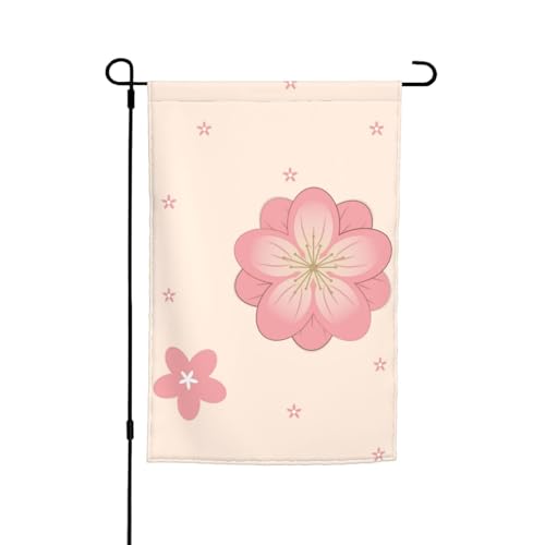 TYUMH Kleine rosa Kirschblüten bedruckte Gartenflagge 30,5 x 45,7 cm Flagge für den Einsatz in Höfen, Gärten, Blumentöpfen und Balkonen von TYUMH