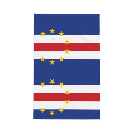TYUMH Küchentuch mit der Flagge von Kap Verde, ultrafeine Faser, Waffelmuster, weich und saugfähig, geeignet zum Trocknen von Geschirr und Reinigung von TYUMH