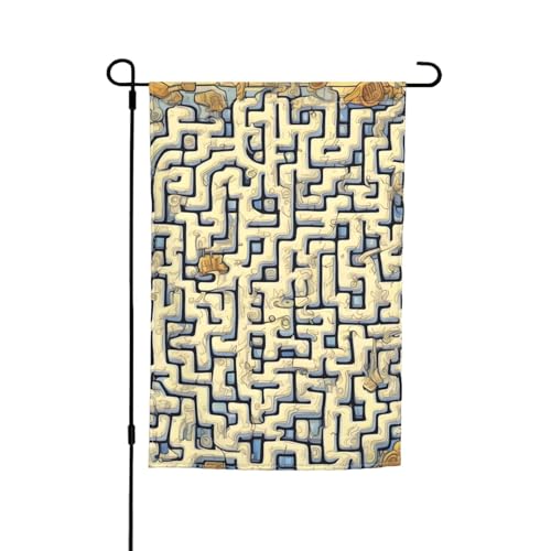 TYUMH Labyrinth-Schatzkarte, bedruckte Gartenflagge, dekorative Flagge, 30,5 x 45,7 cm, für den Einsatz in Höfen, Gärten, Blumentöpfen und Balkonen TYUMH Labyrinth-Schatzkarte, bedruckte Gartenflagge, dekorative Flagge, 30,5 x 45,7 cm, für den Einsatz in Höfen, Gärten, Blumentöpfen und Balkonen von TYUMH