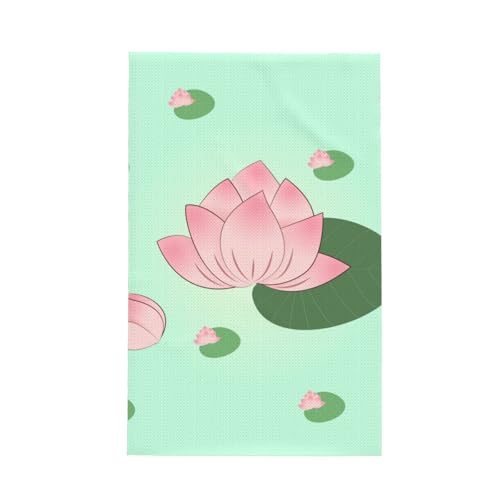 TYUMH Lotus Flowers Waiting to Bloom Ultrafeine Faser Waffel-Küchentuch, weich und saugfähig, geeignet zum Trocknen von Geschirr und Reinigung von TYUMH