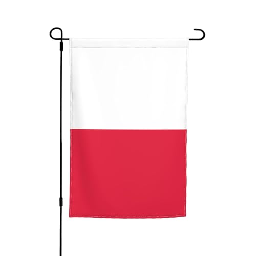 TYUMH Polnische Flagge, bedruckte dekorative Gartenflagge, 30,5 x 45,7 cm, für den Einsatz in Höfen, Gärten, Blumentöpfen und Balkonen von TYUMH