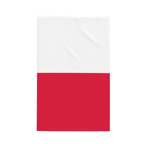 TYUMH Polnische Flagge, ultrafeines Waffel-Küchentuch, weich und saugfähig, geeignet zum Trocknen von Geschirr und Reinigung von TYUMH
