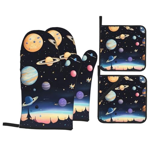 TYUMH Saturn Jupiter Erde Küche Backen Vierteiliges Isoliergewebe Dicker Hitzebeständiger Geeignet zum Kochen Backen Grillen TYUMH Saturn Jupiter Erde Küche Backen Vierteiliges Isoliergewebe Dicker Hitzebeständiger Geeignet zum Kochen Backen Grillen von TYUMH