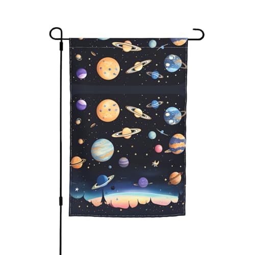 TYUMH Saturn Jupiter Erde bedruckte Gartenflagge 30,5 x 45,7 cm Flagge für den Einsatz in Höfen, Gärten, Blumentöpfen und Balkonen von TYUMH