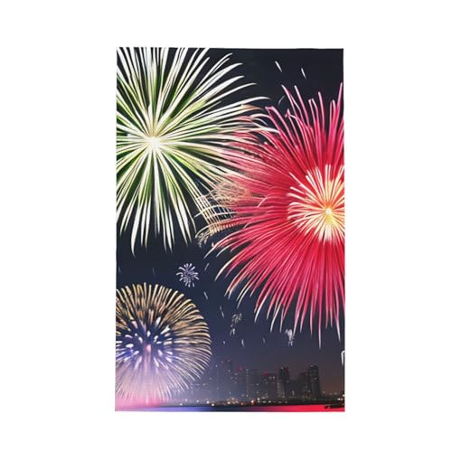 TYUMH Splendid Fireworks Ultrafeine Faser Waffel-Küchentuch, weich und saugfähig, geeignet zum Trocknen von Geschirr und Reinigung von TYUMH