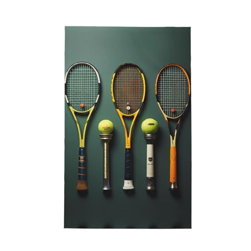 TYUMH Tennisbälle und Schläger Ultrafeines Waffel-Küchentuch, weich und saugfähig, geeignet zum Trocknen von Geschirr und Reinigung. von TYUMH