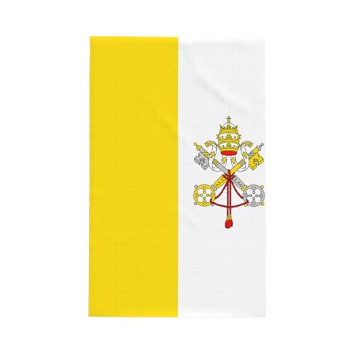 TYUMH Vatikanische Flagge, ultrafeines Waffel-Küchentuch, weich und saugfähig, geeignet zum Trocknen von Geschirr und Reinigung. von TYUMH