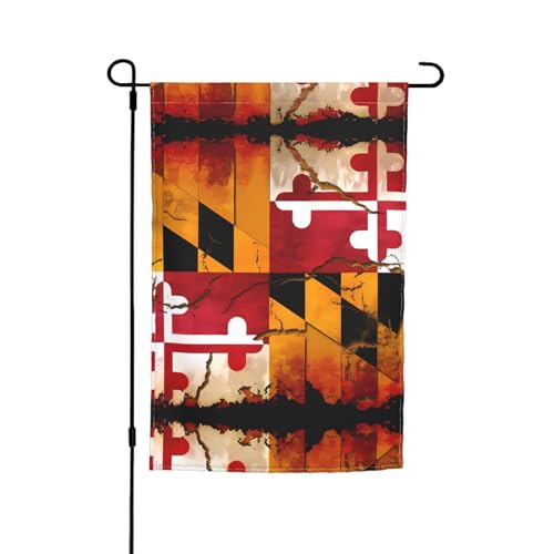 TYUMH Vintage-Flagge aus Holz, Maryland-Flagge, bedruckt, 30,5 x 45,7 cm, für den Einsatz in Höfen, Gärten, Blumentöpfen und Balkonen TYUMH Vintage-Flagge aus Holz, Maryland-Flagge, bedruckt, 30,5 x 45,7 cm, für den Einsatz in Höfen, Gärten, Blumentöpfen und Balkonen von TYUMH