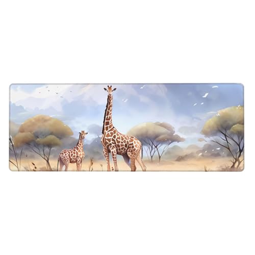 Tyumh Afrikanische Savannen-Giraffe mit rutschfester Gummiunterseite, waschbar, bequemes Mauspad, langlebiges Material, tragbar, innovatives Design von TYUMH